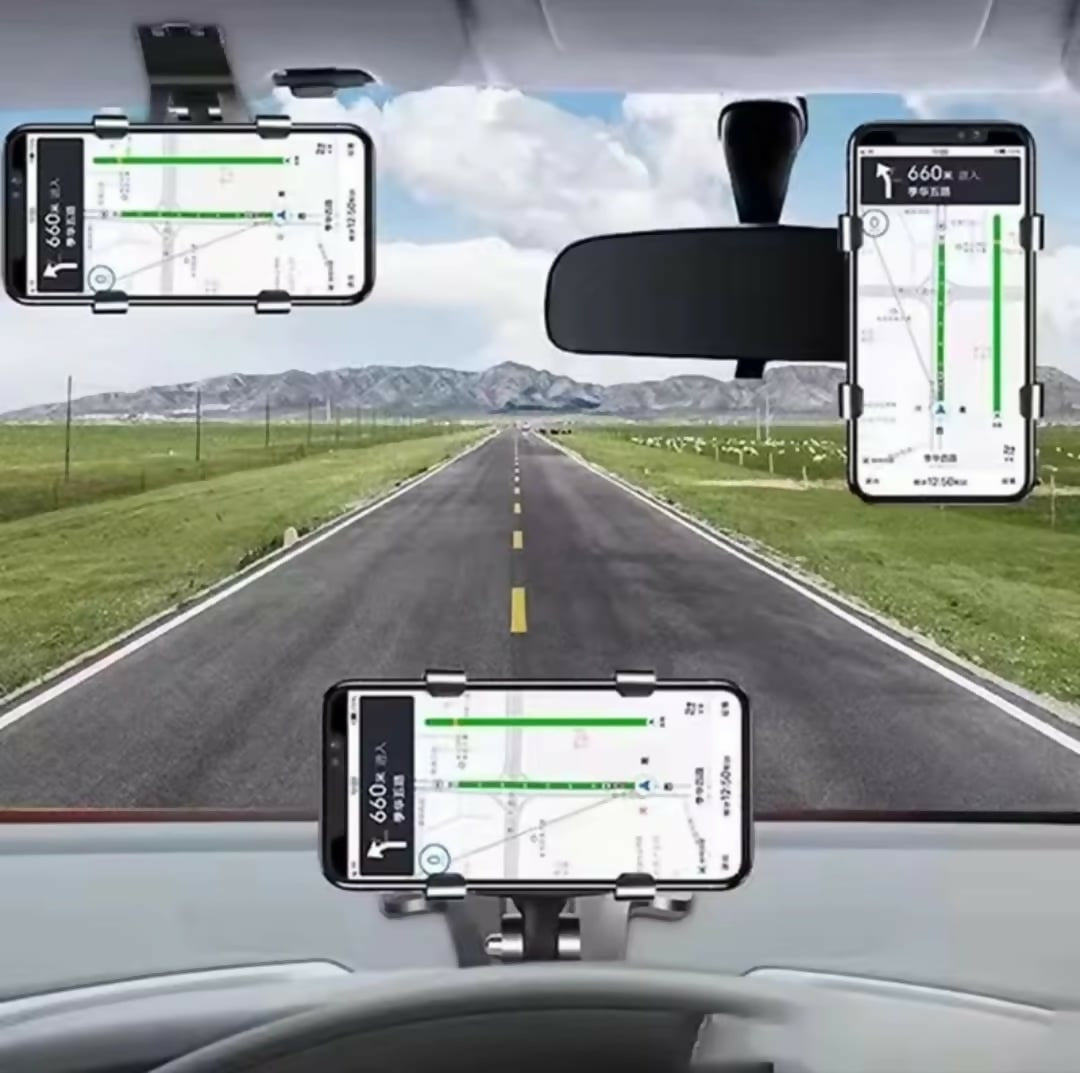 Dashboard Car Phone Holder ABS 360 Rotatable Mobile Phone Sun Visor Rear View Mirror Mount Support for Smartphones