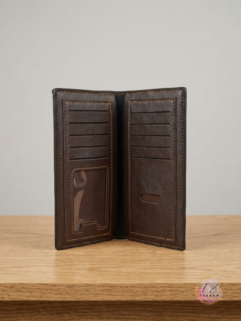Long Leather Black Wallet