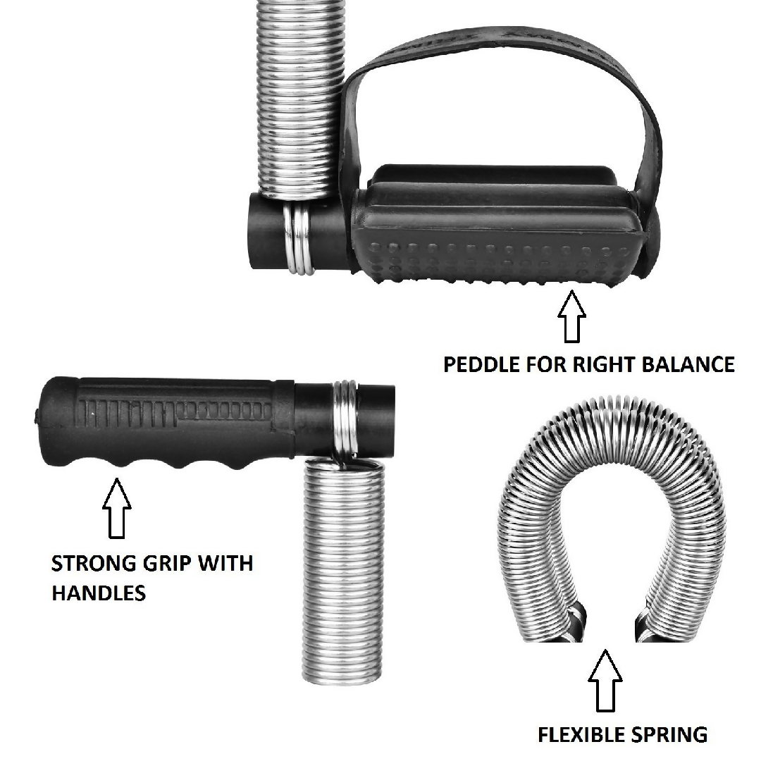 Foot Pedal Resistance Band Elastic Sit-up Pull Rope Yoga Fitness Gym - Elastic Pull Ropes Tummy Trimmer - Spring Tummy Trimmer - Random Color - Double Spring