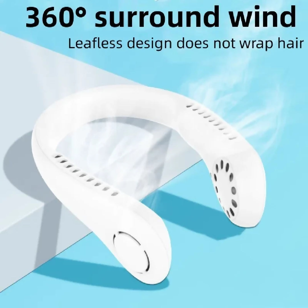 Mini Hanging Neck Fan High Wind 3 Speed Adjustable USB Charging Portable Quiet Super Long Life Outdoor Sports Office Camping Random Color