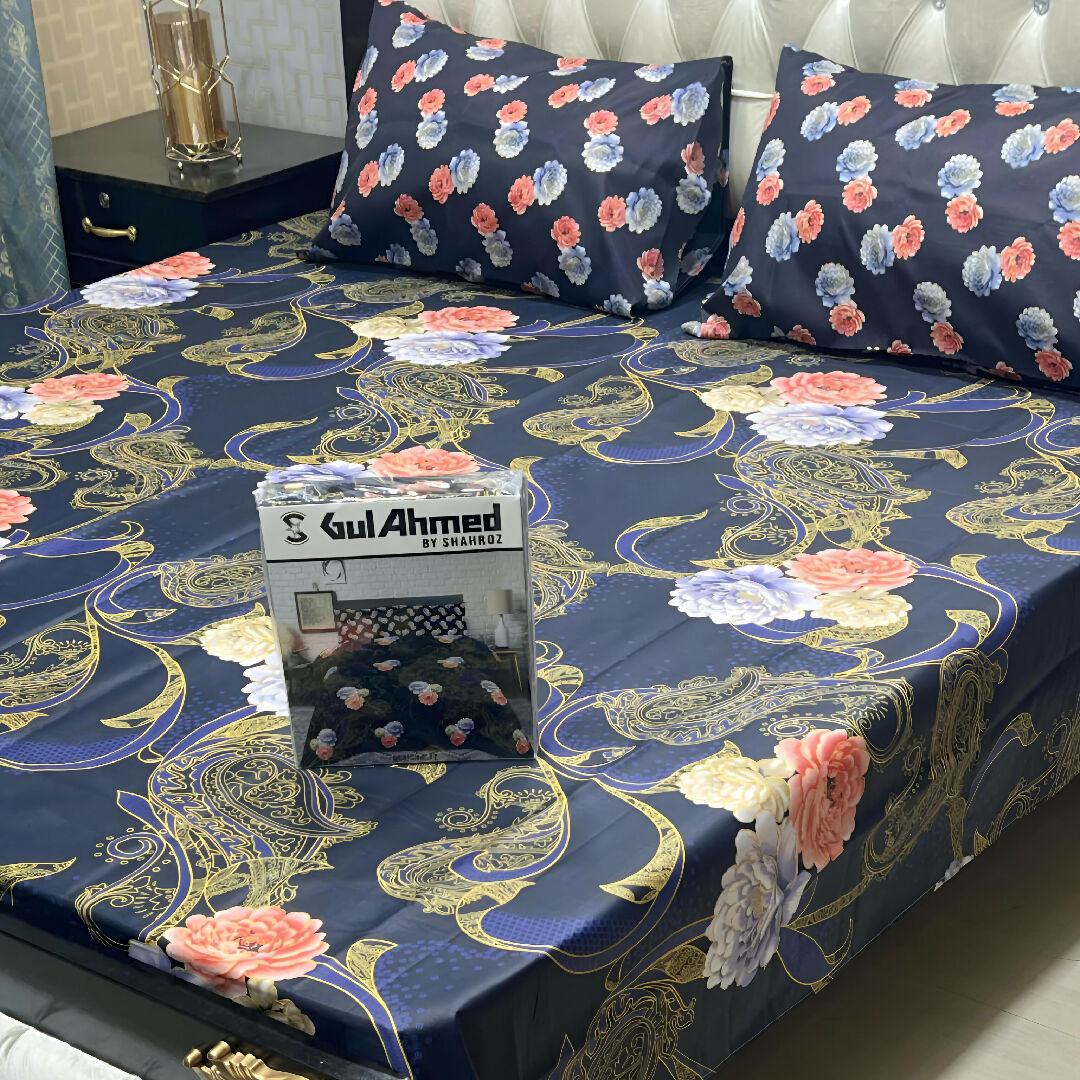 Premium Cotton Salonica Printed King Size Double Bed Sheet Set Volume 2 Exclusive Designs