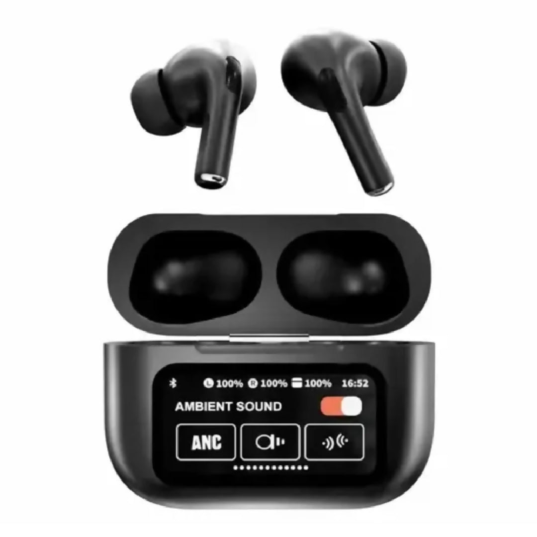 A9 Pro High Quality Sound ENC Noise Reduction Wireless AirPods With Smart Touch Screen Control Black