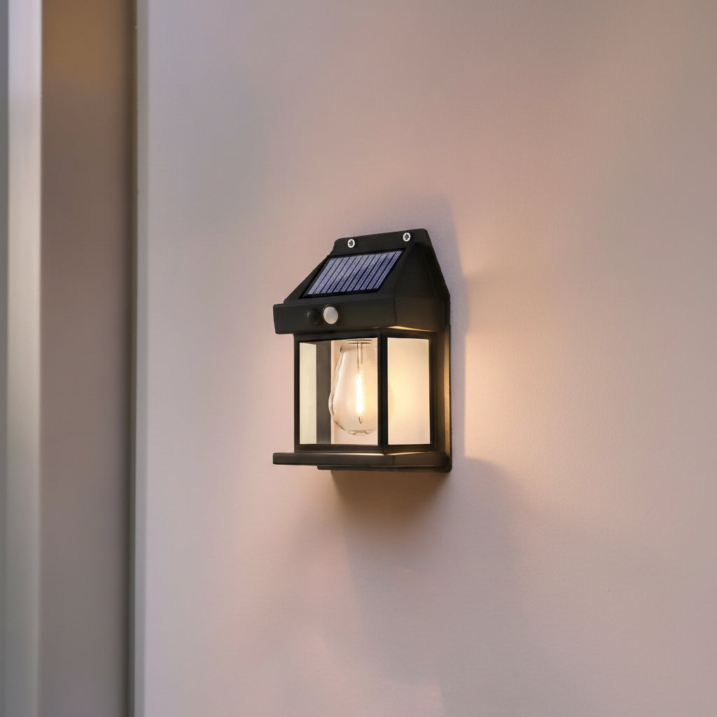 Solar Tungsten Filament Wall Lamp - Outdoor Intelligent Induction Light for Garden and Courtyard