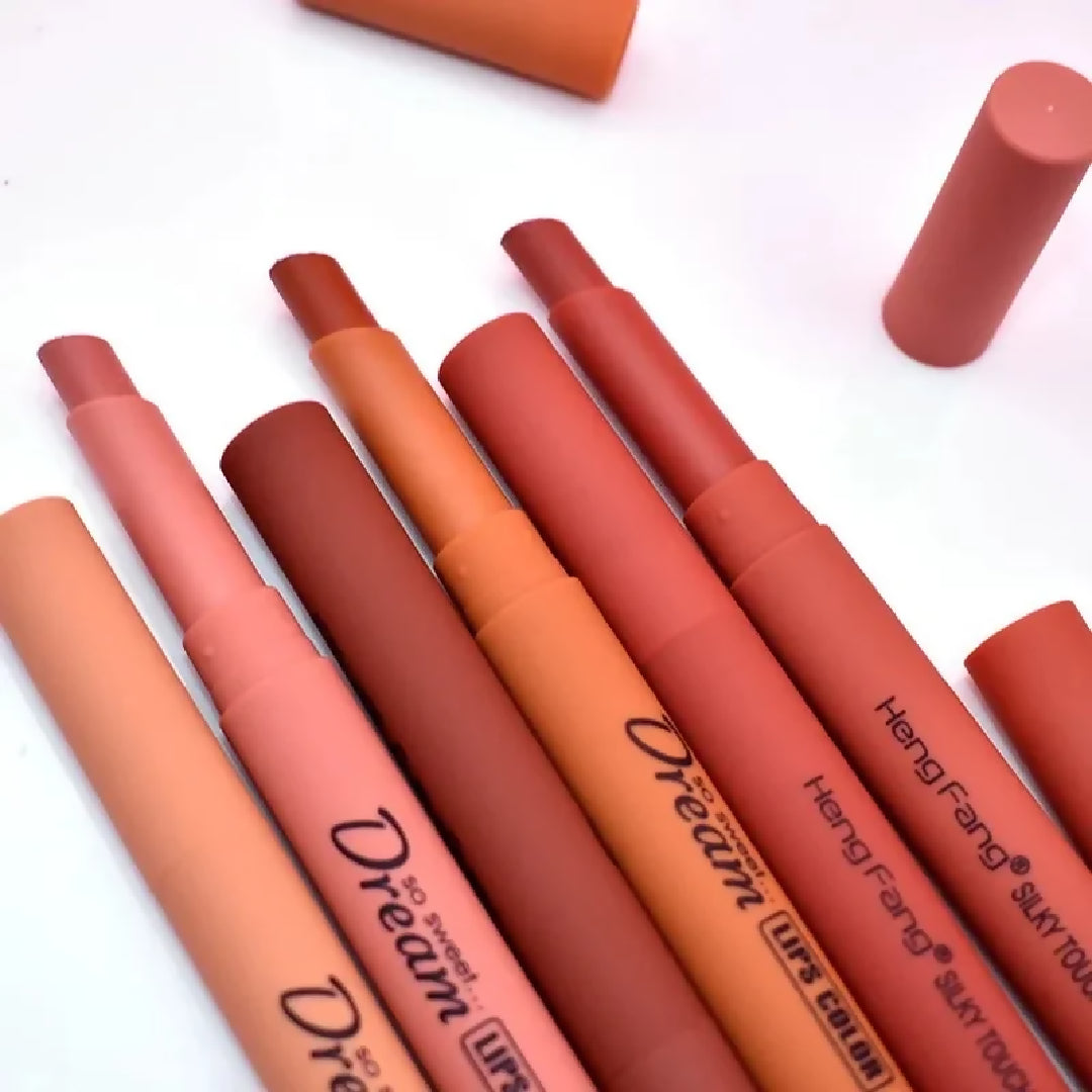 Hengfang Matte Dream Lipstick Set 6-Piece Long-Lasting Nude Shades Waterproof Smooth Finish