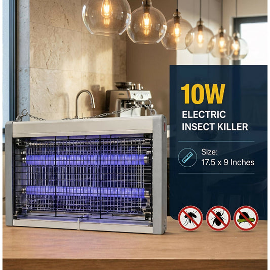 10W Electric Mosquito Insect Killer Lamp Dual UV Tubes