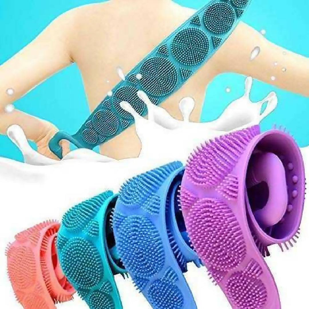 3 in 1 Silicone Bath Skincare Value Bundle Shower Brush Back Scrubber Face Cleansing Brush Set