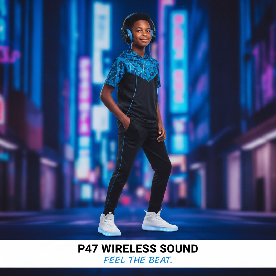 P47 Wireless Bluetooth Headphones Blue