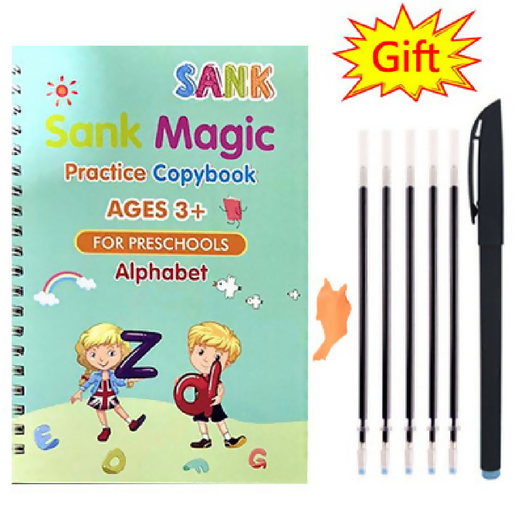 Pack Of 4 Pcs With 10 Refill Copybooks Pen Magic Copy Book Free Wiping Childrens Kid Writing Sticker Practice Copybook For Calligraphy