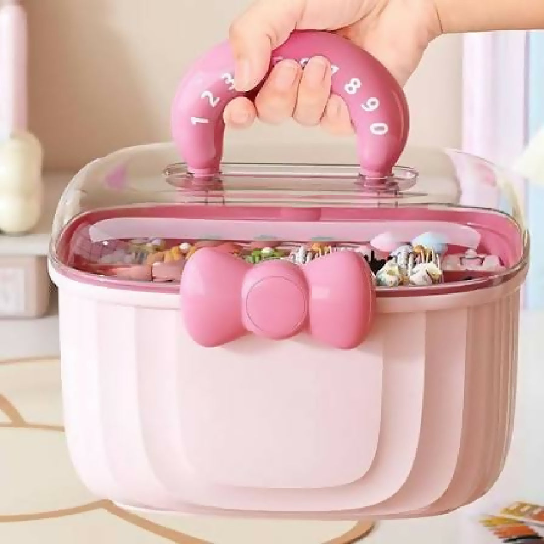 Princess Beauty Organizer Box Cute Lockable Hair Accessories Storage Case