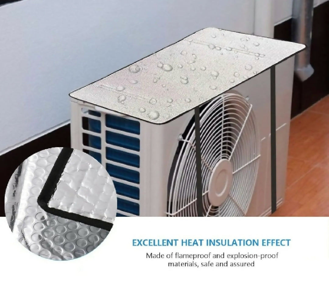 Waterproof Heat resistant Aluminum Foil AC Outdoor Unit Cover Pack of 2