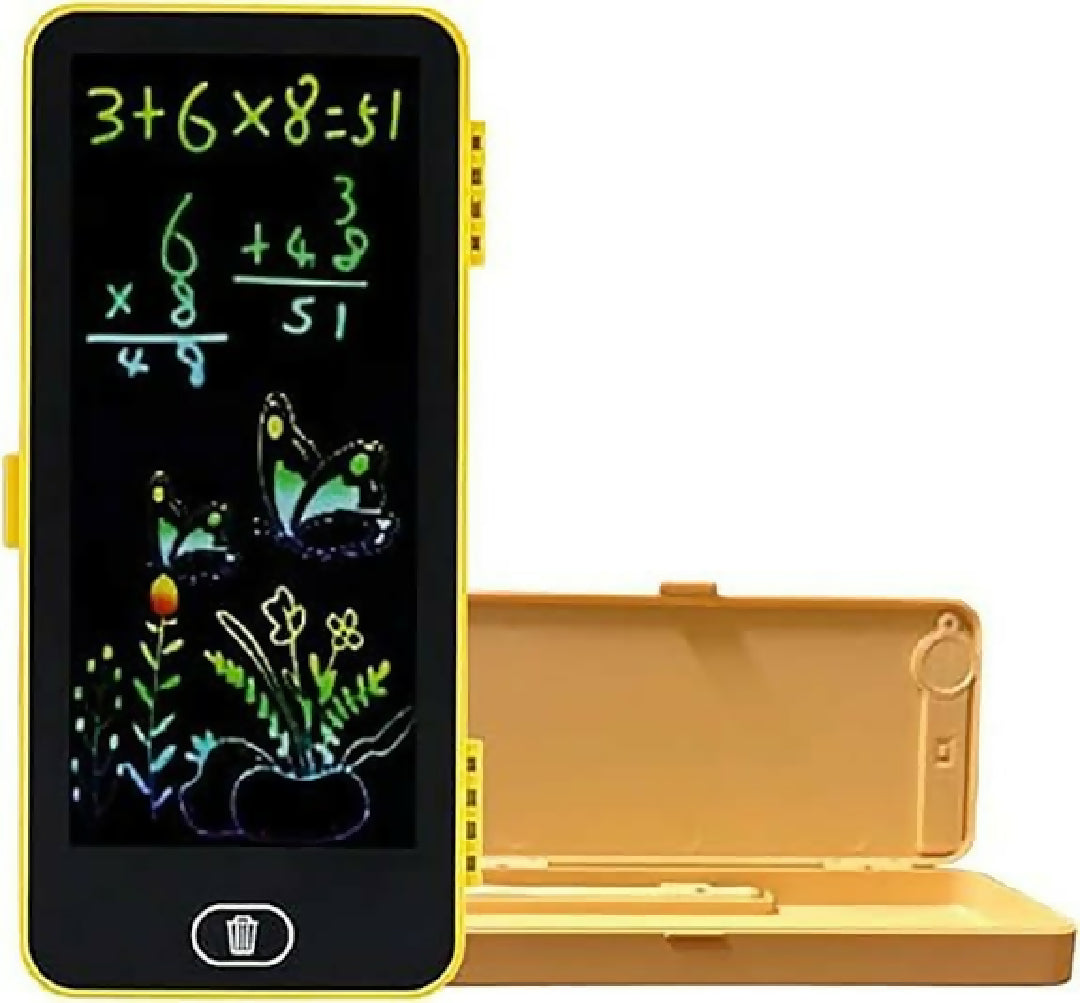 Lcd Drawing Pen Case Led Kids Pencil Box with LCD Screen and Writing Pen with Erase Button (Multi Color) for Students for learning