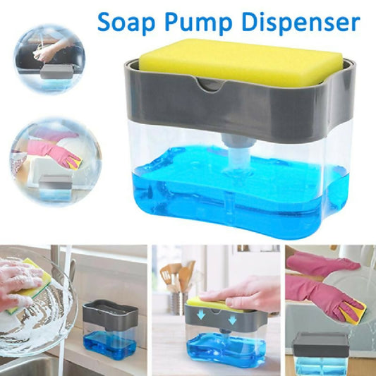Soap Pump Dispenser and Sponge Holder for Kitchen Sink Dish Washing Soap dispenser With Box