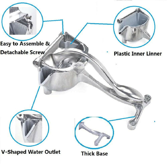Fruit Press Lemon Juice Squeezer Manual Juicer Heavy Duty Aluminum Metal (250 Gram)