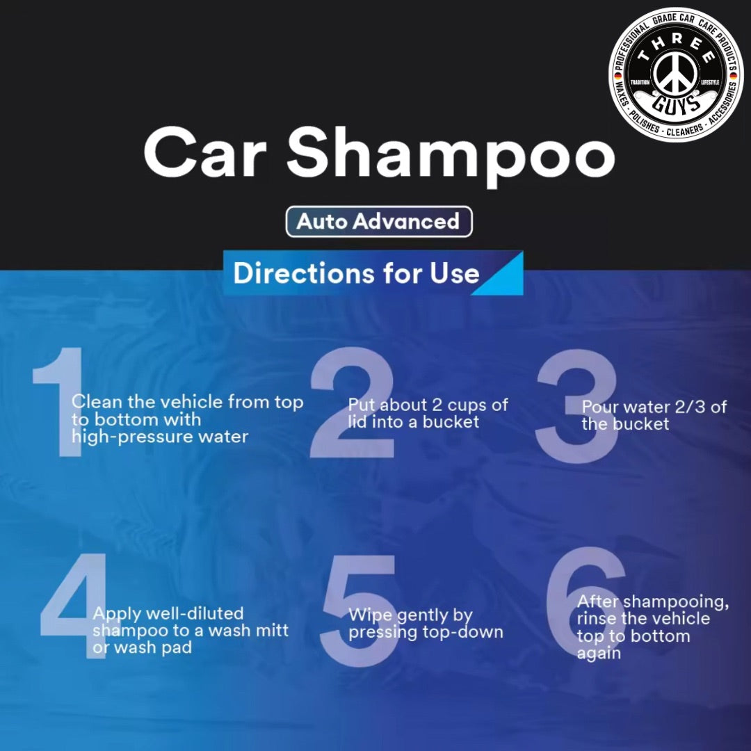 Three Guys Wash and Wax Shampoo Raspberry 250ML  2 in 1 Car Cleaner and Wax with Fresh Raspberry Scent
