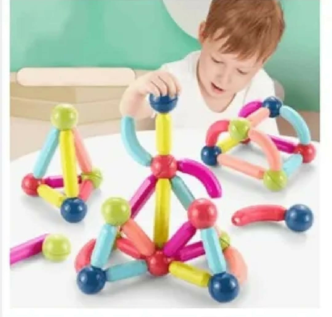 Magnetic Toys Building Blocks 36 PCS Kids Magnet Balls and Rods Set Toddler STEM Sticks Toy Learning Educational Block Games Stacking Toys for Boy Girl Age 3 Years Old Preschool