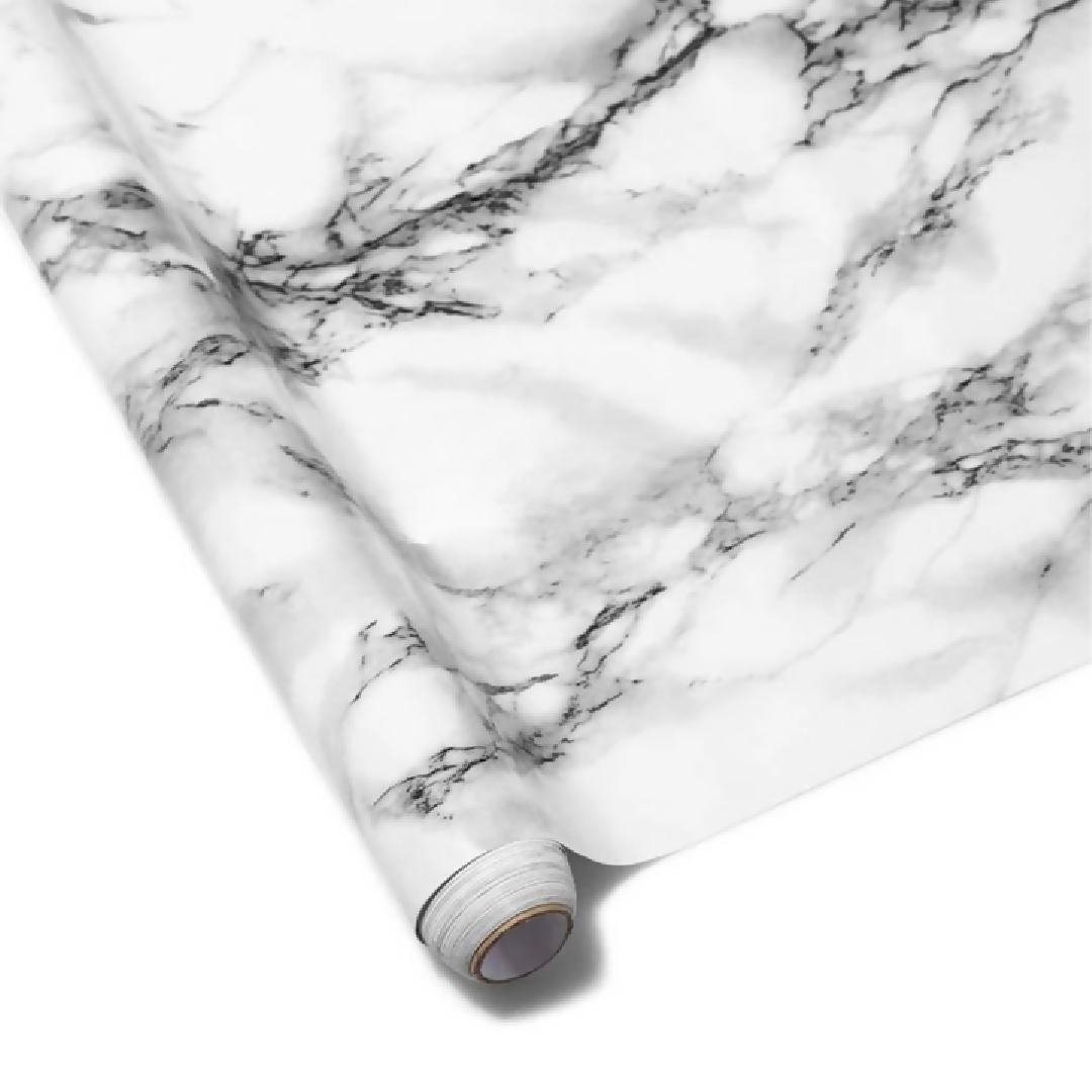 Self Adhesive Marble Sheet Sticker For Kitchen - 60x200 Cupboard Wall - Anti Oil And Heat Resistant - Black