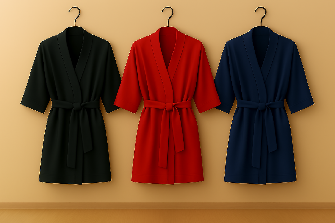 Premium Satin Sleepwear Set - Robe and Spaghetti Strap Nightdress Combo for Women - Free Size