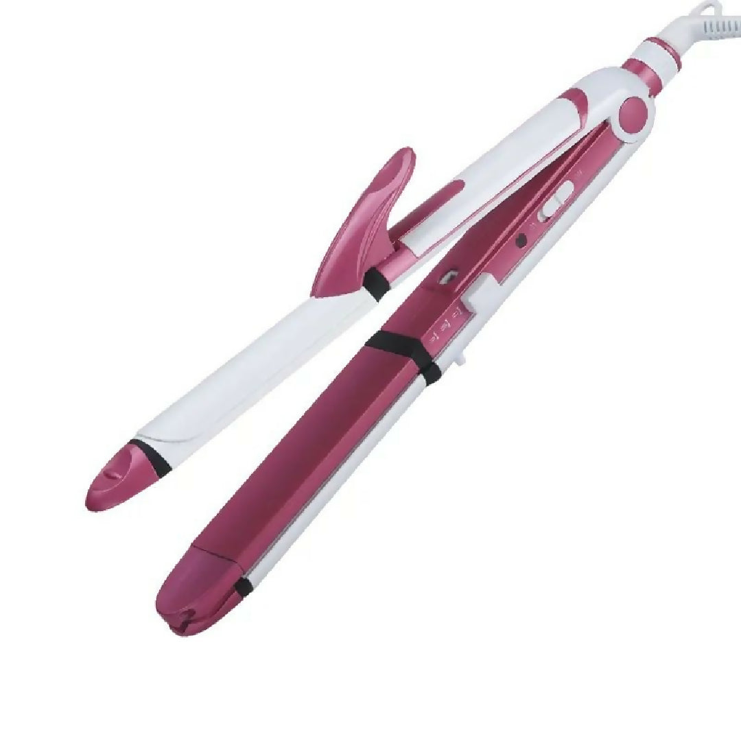 Shinon SH 8088 3 In 1 Professional Electric Hair Straightener Best Quality Series With 360 Rotation Swivel Cord All In 1 Curling Rolling Crimping Curler Hair Roller