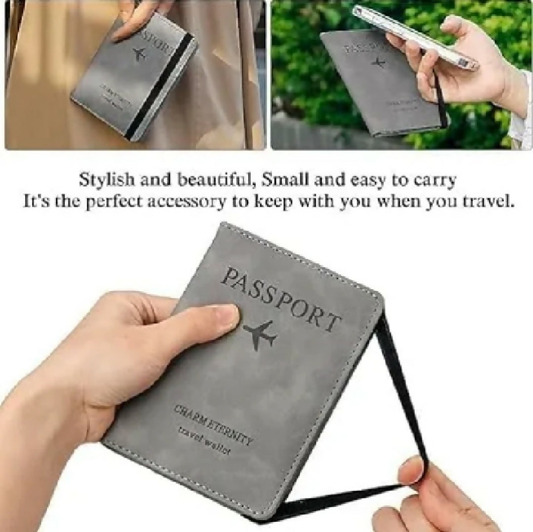 Premium Travel Passport Holder Wallet RFID Passport Cover with Card Slots SIM Holder Document Organizer