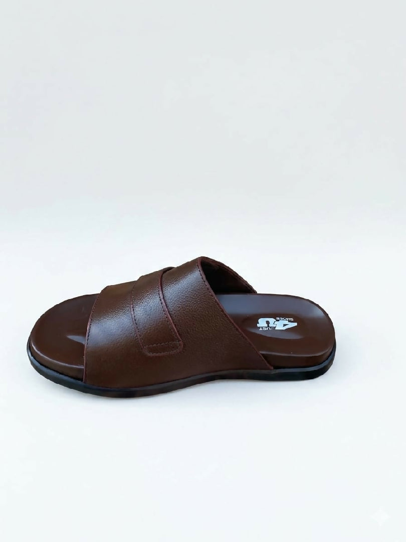Mens Genuine Leather Slide Sandals Black Comfortable Open Toe Slippers Handmade Casual Summer Slides