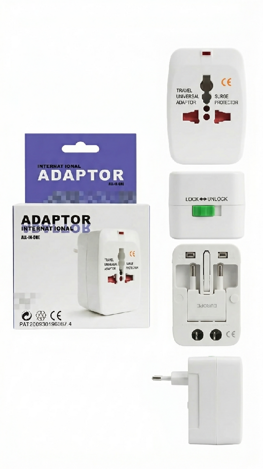 Universal International Travel Adaptor - Multi-Country Wall Plug