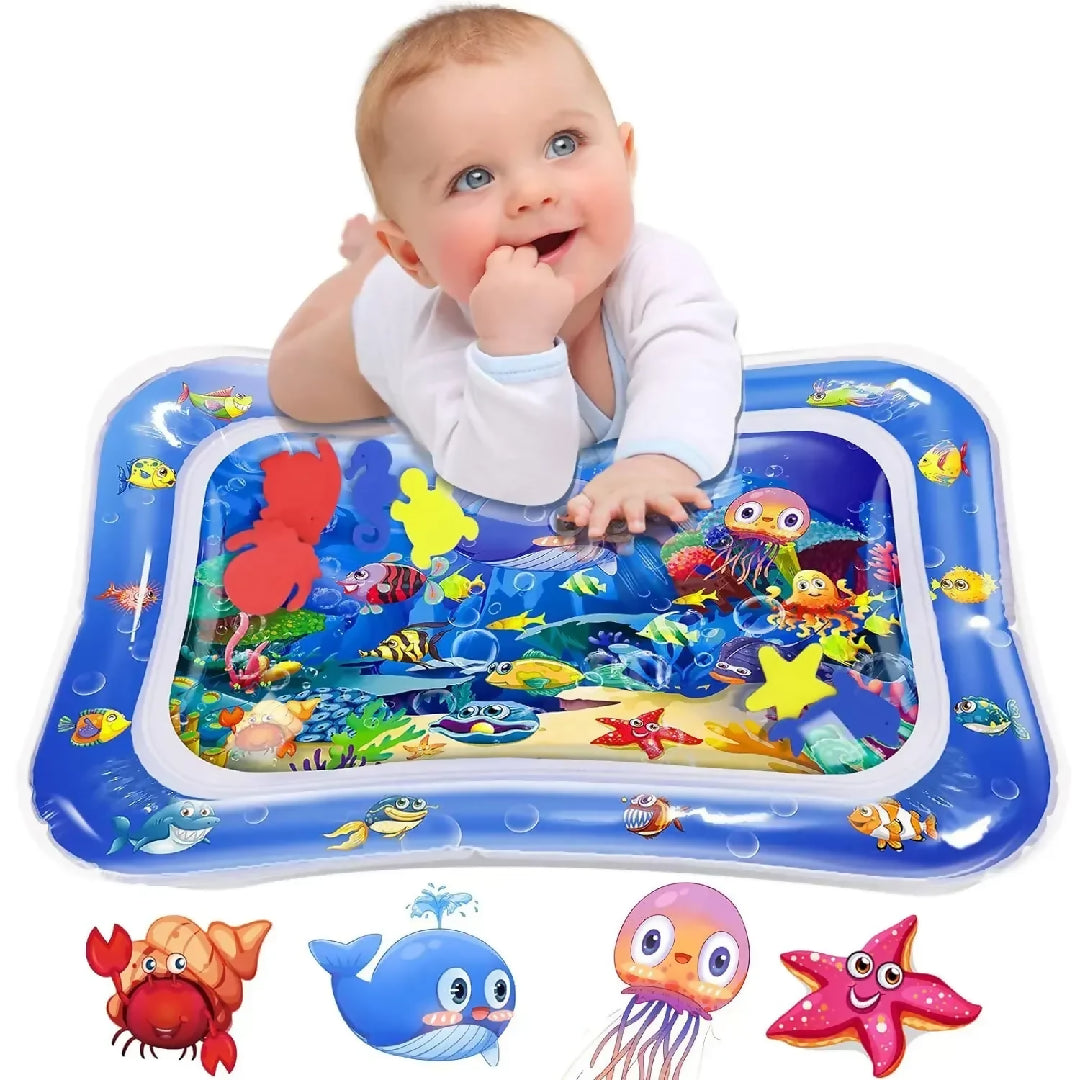 Inflatable Water Play Mat - Premium Baby Toy For Infants - Toddlers Muscle Strengthening - Sensory Development
