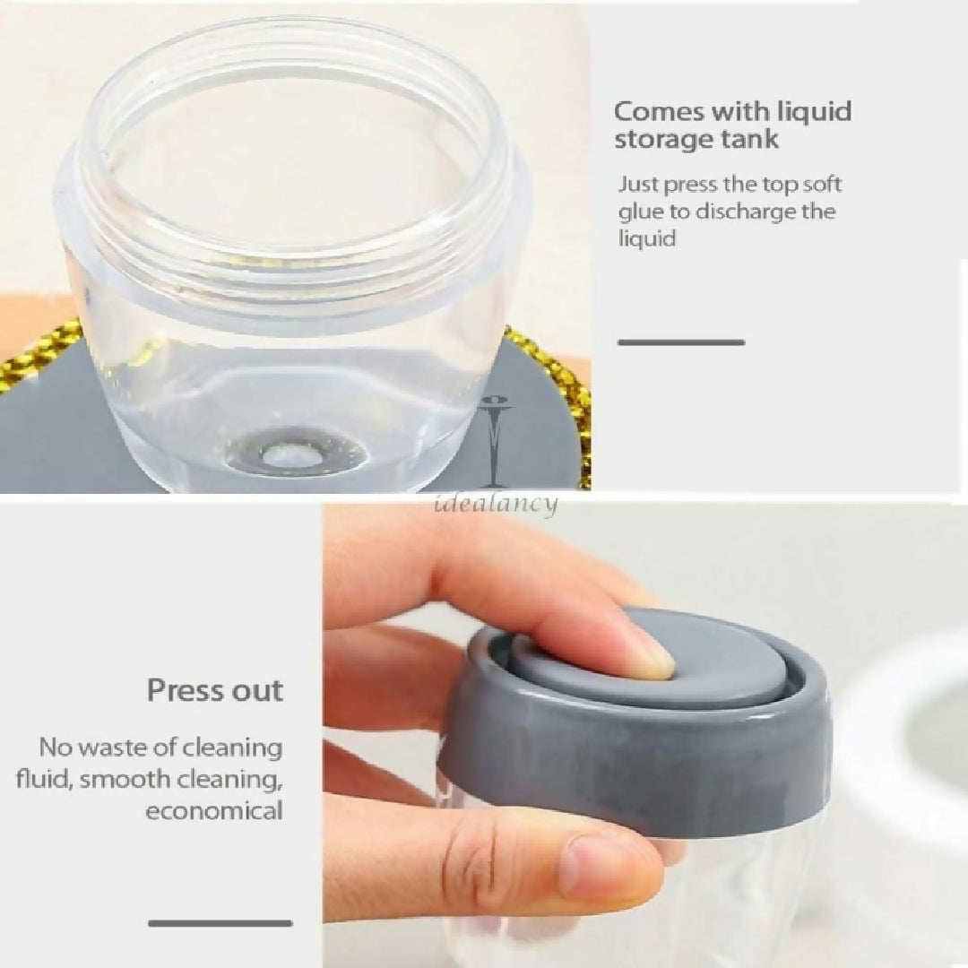 Kitchen Soap Dispensing Palm Brush Automatic Filling Dish Scrubber with PET Bristles Non Scratch Cleaning Brush for Pots Pans and Sinks