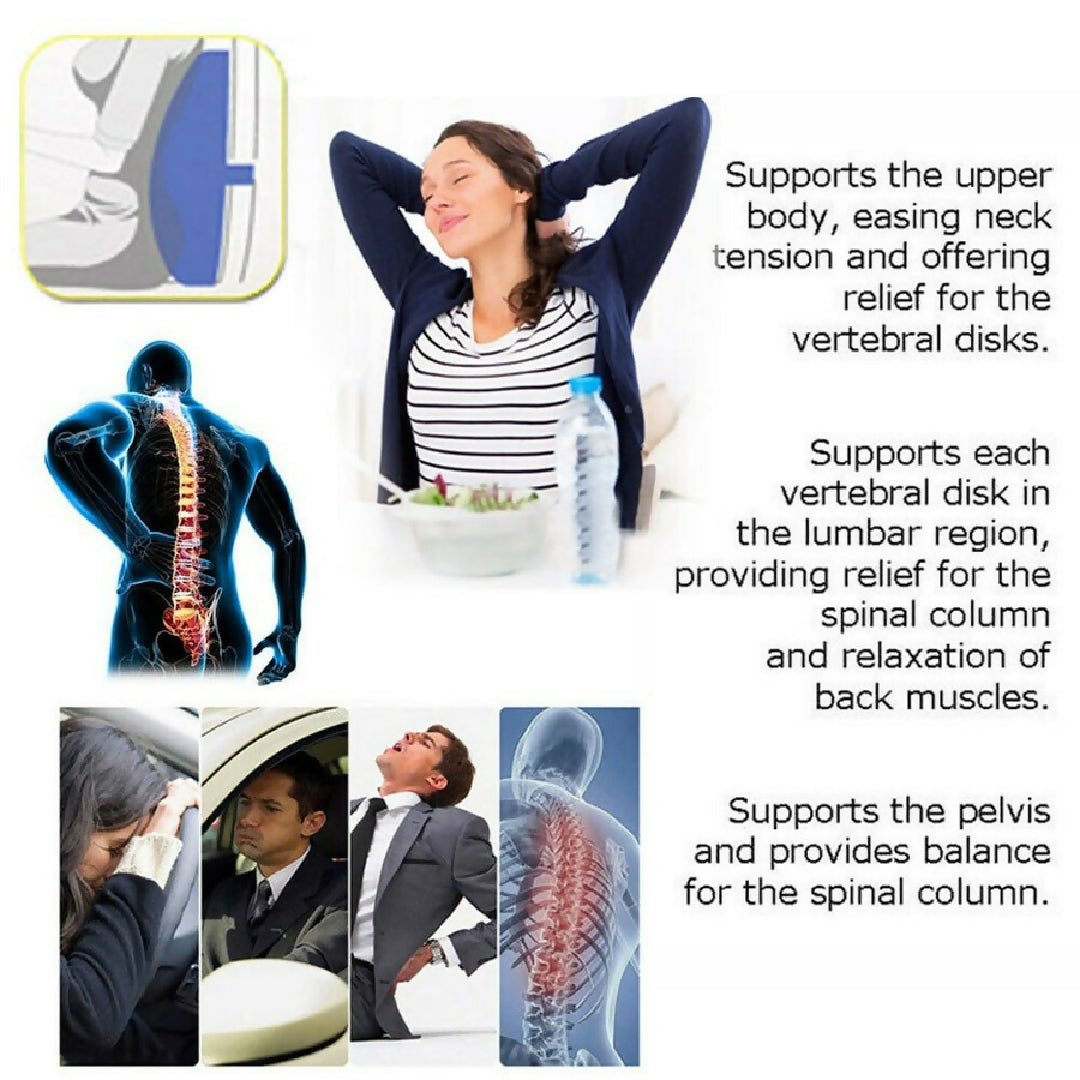 Car Seat Back Relief Lumbar Pain Back Support Pillow Headrest Waist Safety Chair Cushion For Auto Vehicle High Quality
