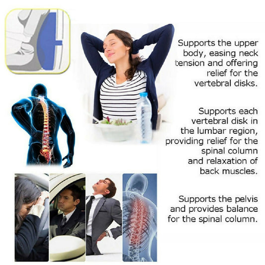 Car Seat Back Relief Lumbar Pain Back Support Pillow Headrest Waist Safety Chair Cushion For Auto Vehicle High Quality