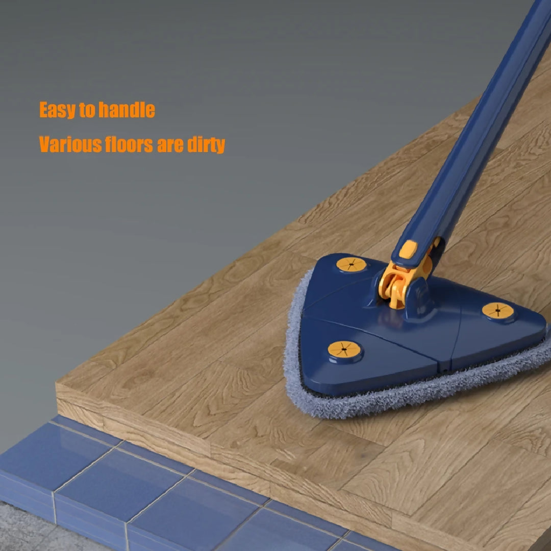 Extendable 360° Triangle Mop with Twist Squeeze – Multi Surface Cleaning Mop (Random Color)