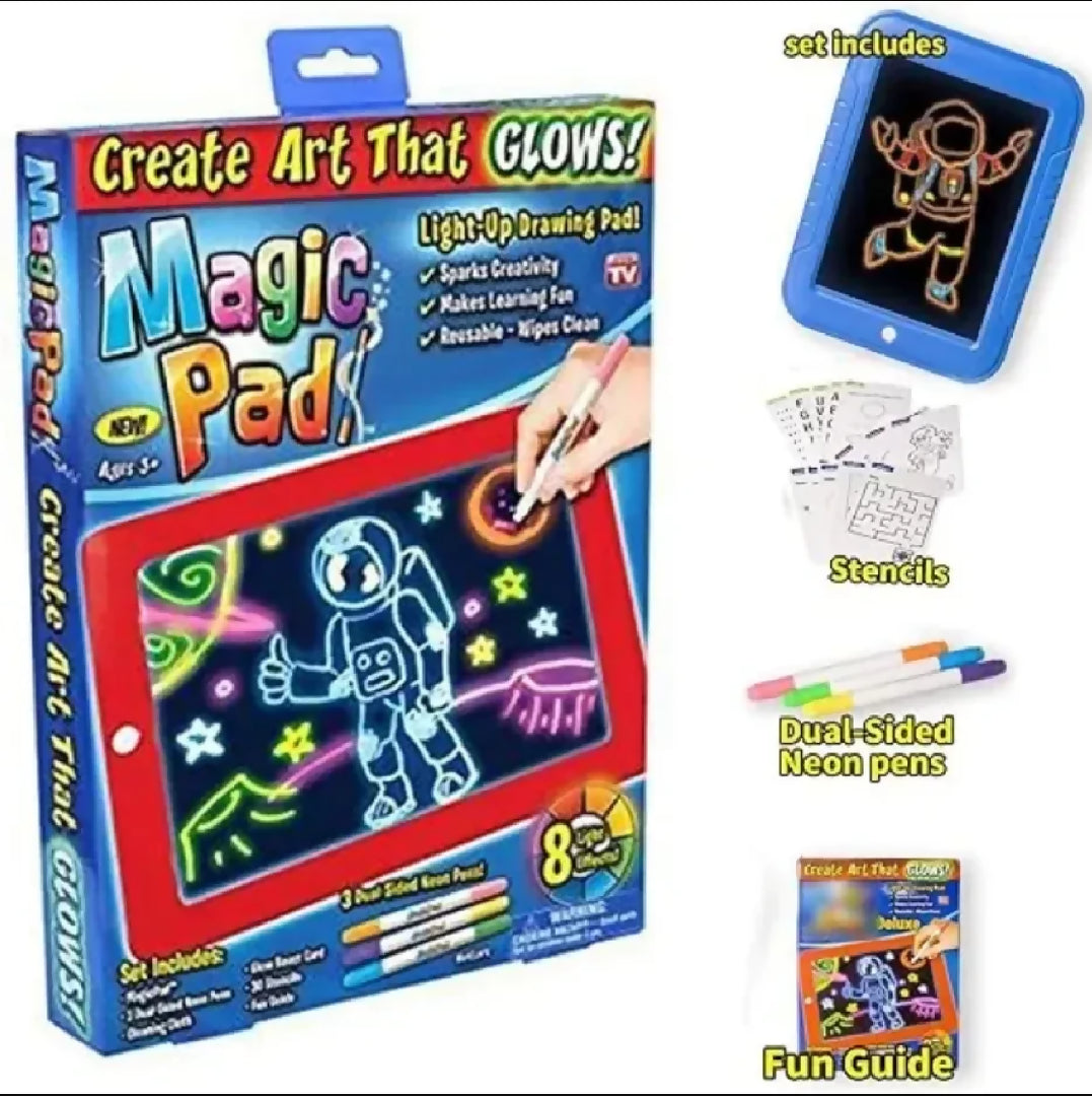 Magic Pad Create Art That GLOWS Light Up LED Board Draw For Sketch Create Doodle Write Learning Tablet