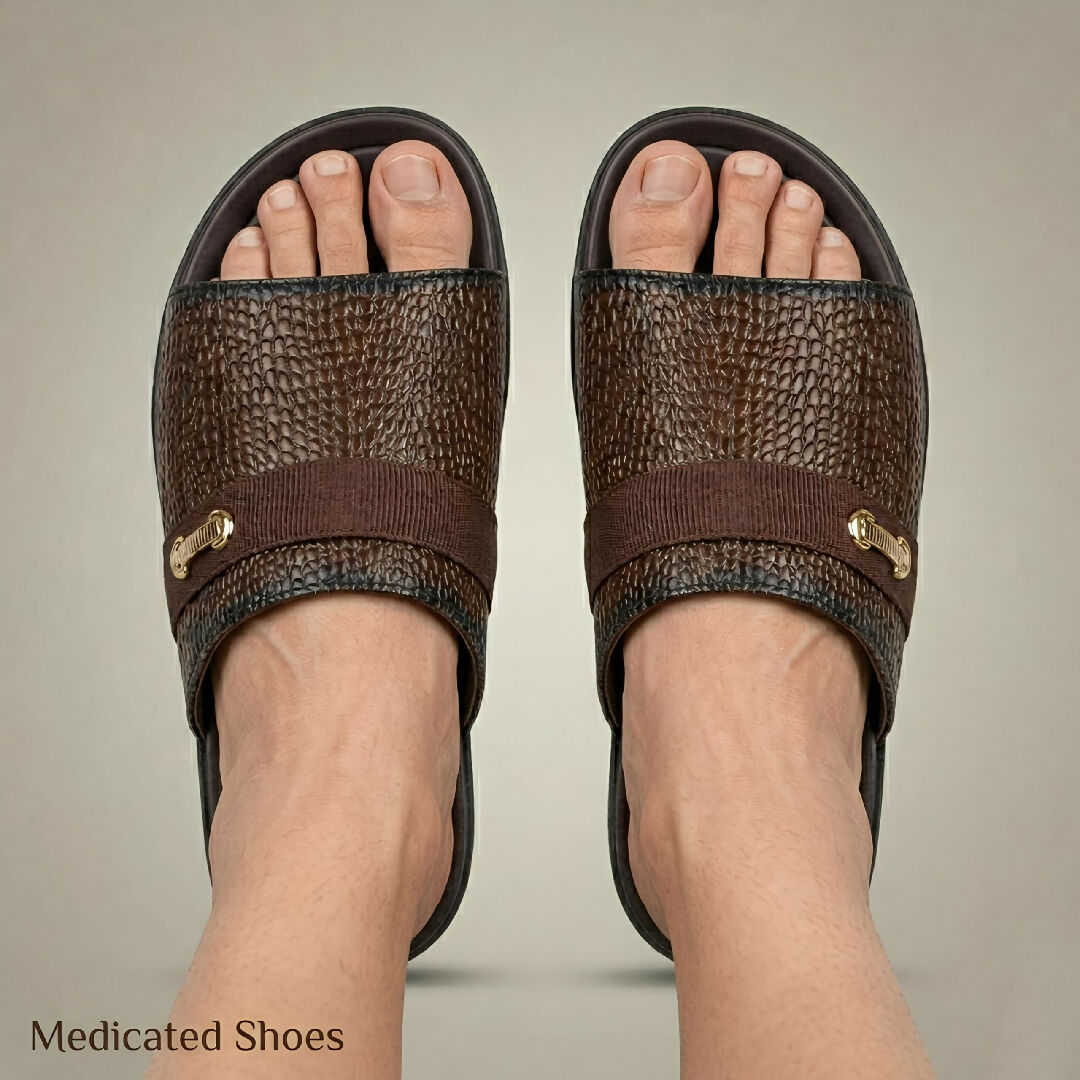Premium Comfort Orthopedic Medicated Slippers for Men Soft Sole Pain Relief Footwear