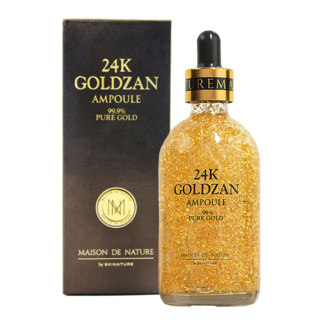 24K Goldzan Facial Serum Ampoule Pure Gold 999 Maison De Nature 100 Ml Made In Korea