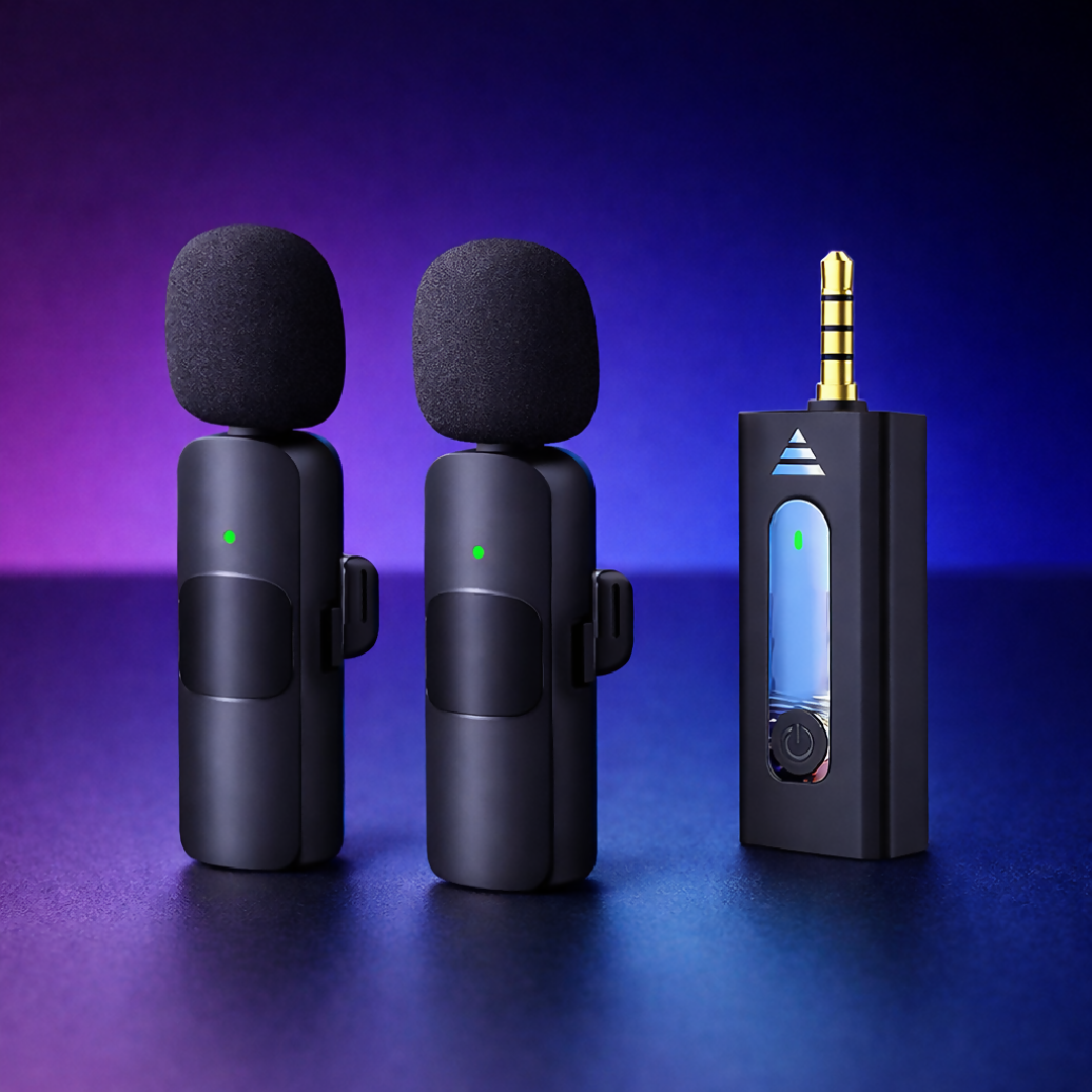 K35 Wireless Single Microphone High Quality 24GHz Lapel Mic Set with 35mm Receiver for Mobile Phones Cameras Speakers Vlogging Double Mic