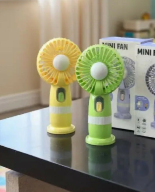 LED Rechargeable Fan Full Yellow and Full Green 1 Piece