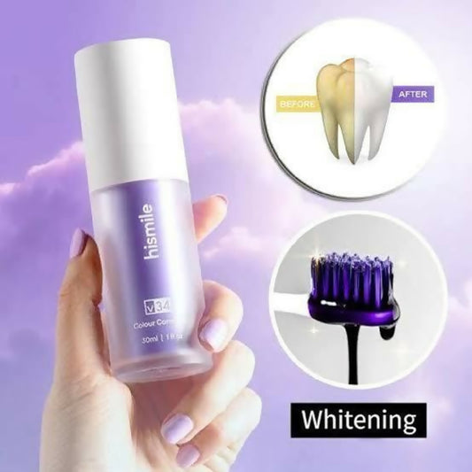 Hismile V34 Purple Whitening Toothpaste Remove Stains Reduce Yellowing Care For Teeth Gums Fresh Breath Brightening Teeth