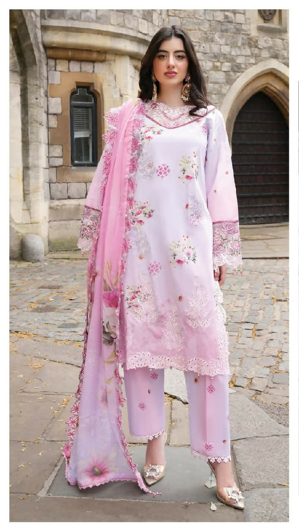Printkari 3 Piece Unstitched Embroidered