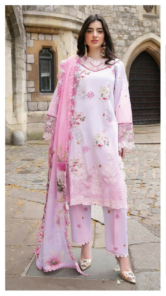 Printkari 3 Piece Unstitched Embroidered