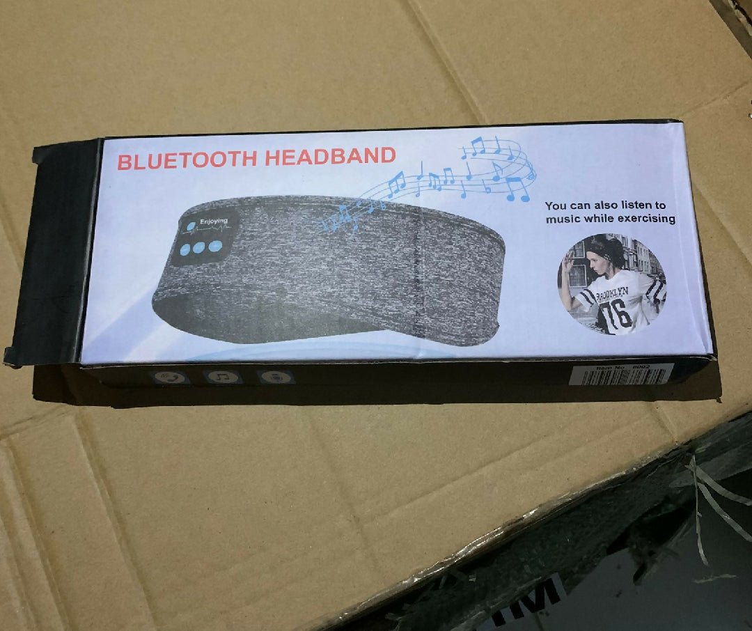 2 in 1 Sports Sleep Bluetooth Headband Wireless Music Headphones with Built in Mic Elastic Eye Mask for Workout Travel Relaxation