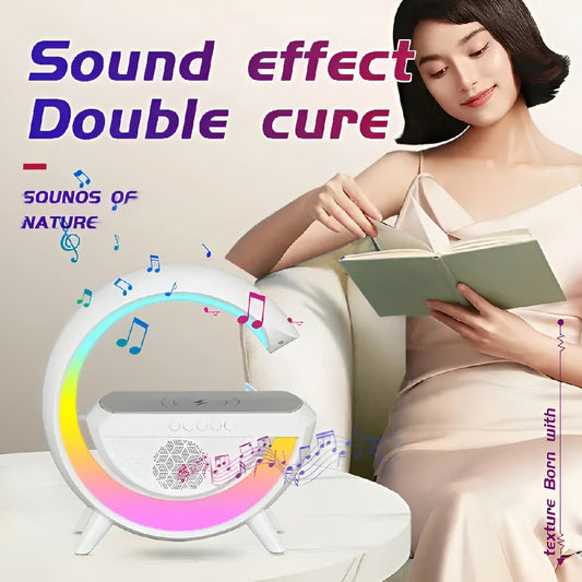 G Shaped RGB Light Table Lamp With Wireless Charger