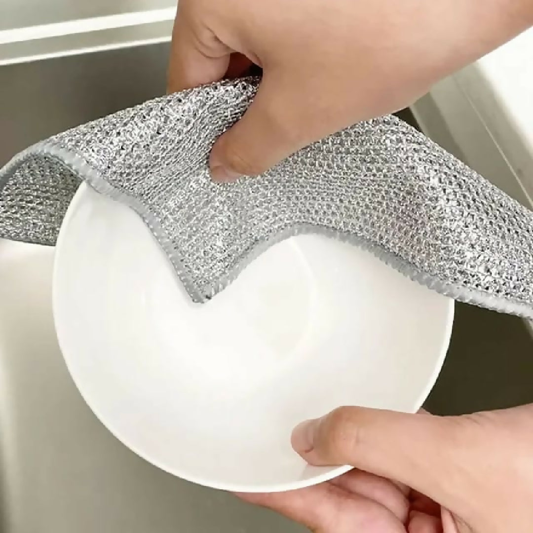 Dish Washing Cleaning Cloth - Metal Wire Dish Washing Rugs for Kitchen Dishes - Pack of 10
