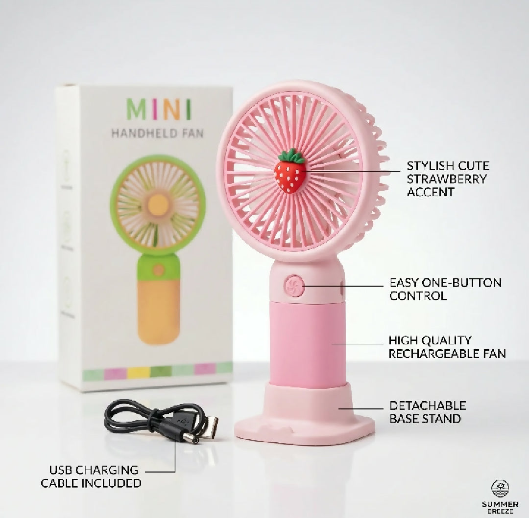 Summer mini handheld fan rechargeable 3 speed hand fan