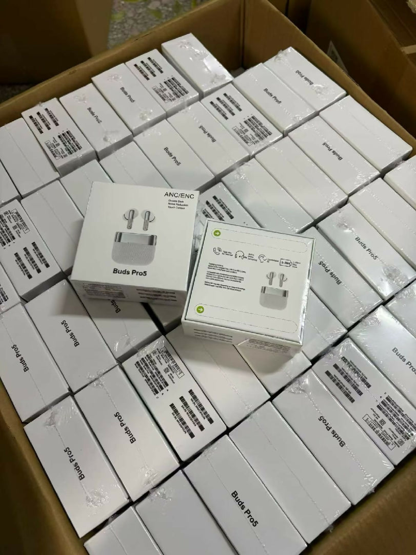 Buds Pro 5 TWS Wireless Earbuds with Metallic Gloss Case And Touch Control