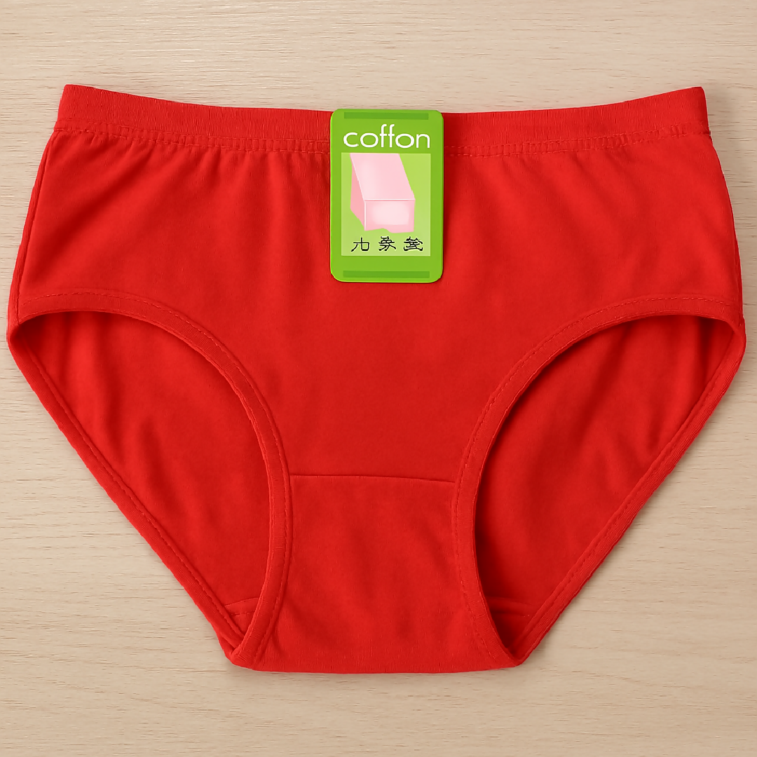 Piece) - Large Jersey Plain Panty for Women - Soft Comfortable Everyday Underwear - Lightweight and Breathable Lingerie in Red - 1 Piece - Large