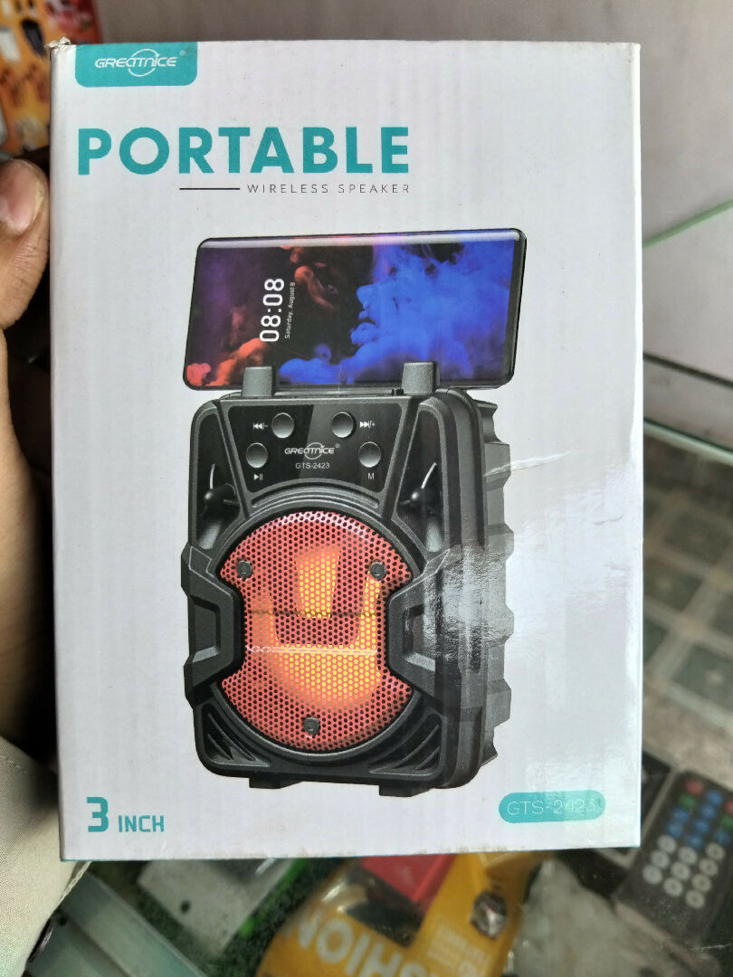 Portable Wireless Bluetooth Speaker 3 Inch Mini Sound System with Mobile Holder with LED Light