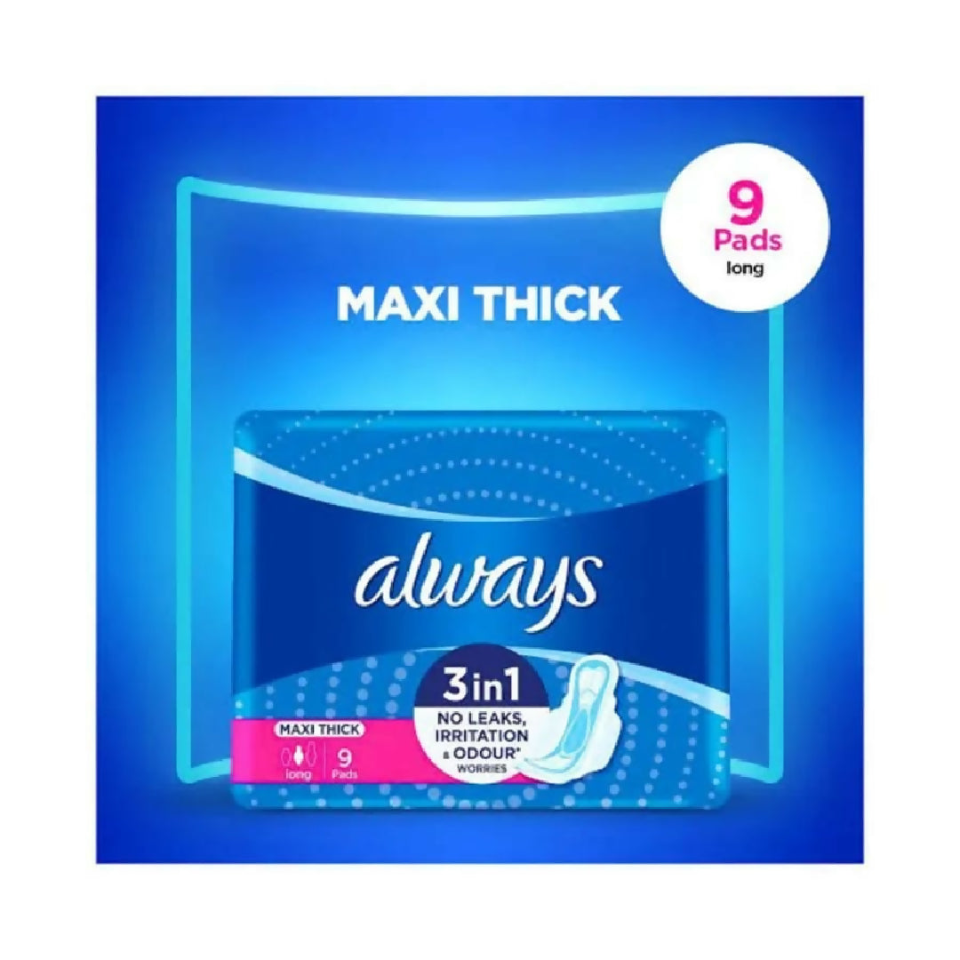 Always 9 Pcs Cotton Sanitary Pads Soft Comfortable Reliable Protection