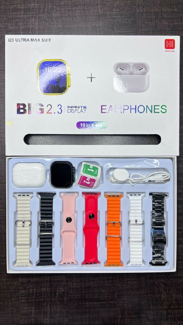 i20 Ultra Max SmartWatch 7 Free Wireless Earbuds Your All in One Smart Fitness And Communication Bundle