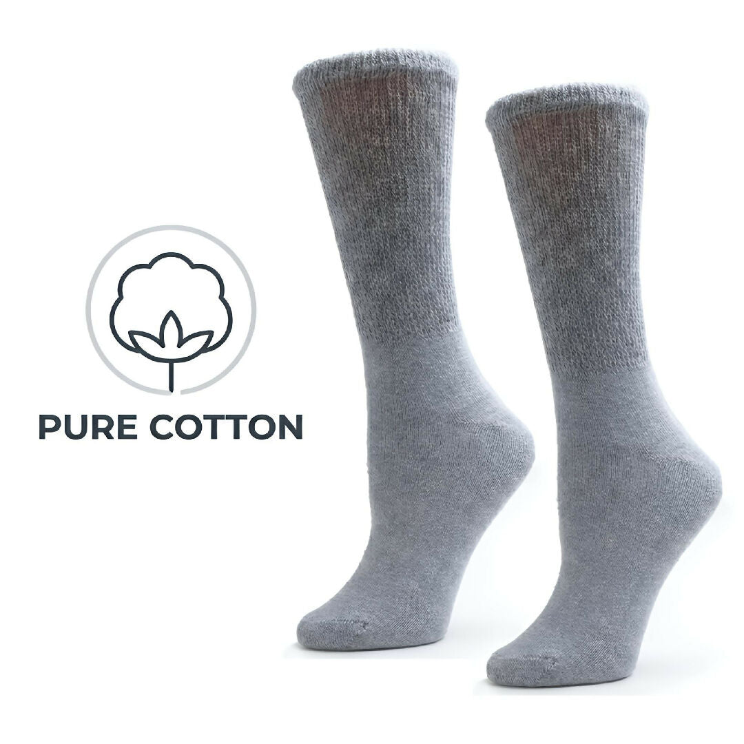 Unisex Premium Diabetic Socks Pack Loose Top Non Binding Cotton Socks for Sensitive Feet