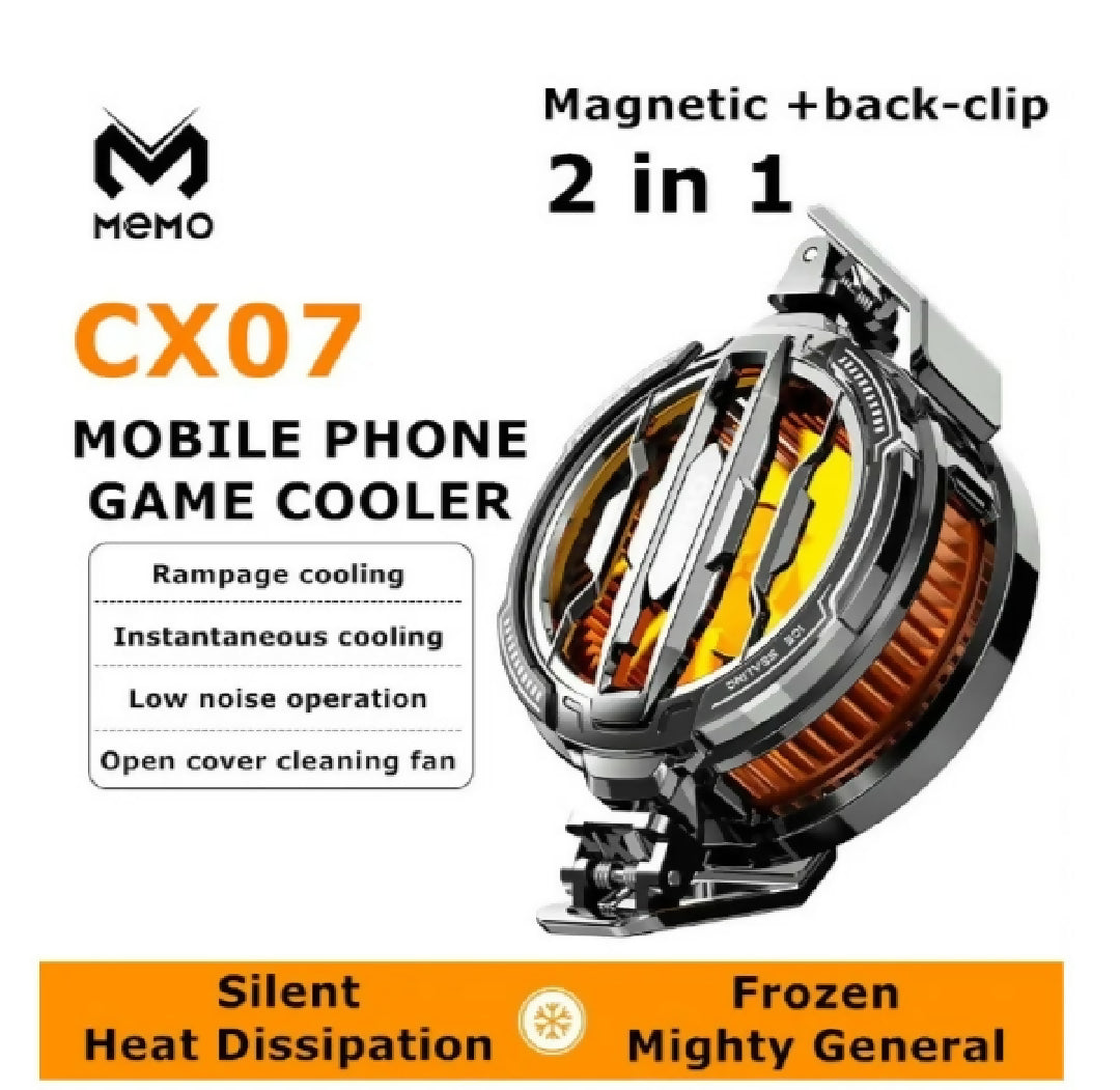 MEMO CX07 Mobile Phone Cooling Fan Magnetic Clip 2 in 1 Gaming Cooler