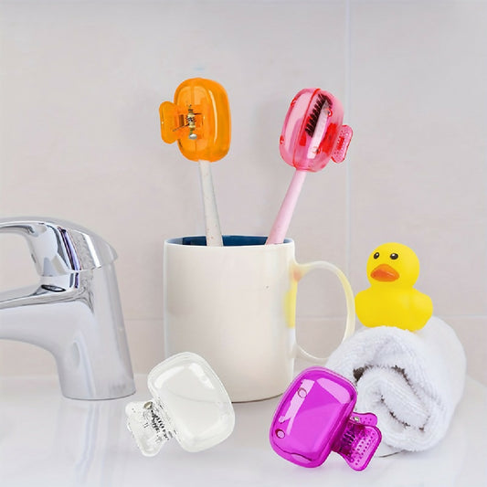Pack of 10 – Toothbrush Storage Cases in Random Colors – Portable and Hygienic Holders for Travel Office School and Home Use Random Color